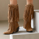DesertSoul Fringe Boots Damen braun hoch mit Fransen
