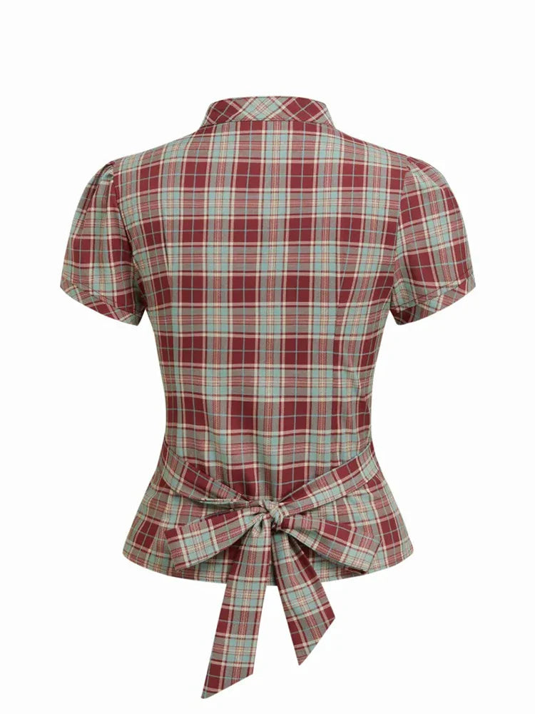Valira Karierte Bluse Damen – weitere Produktansicht mit Karostoff