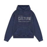 blauer hoodie mit strasssteinen for the culture streetwear