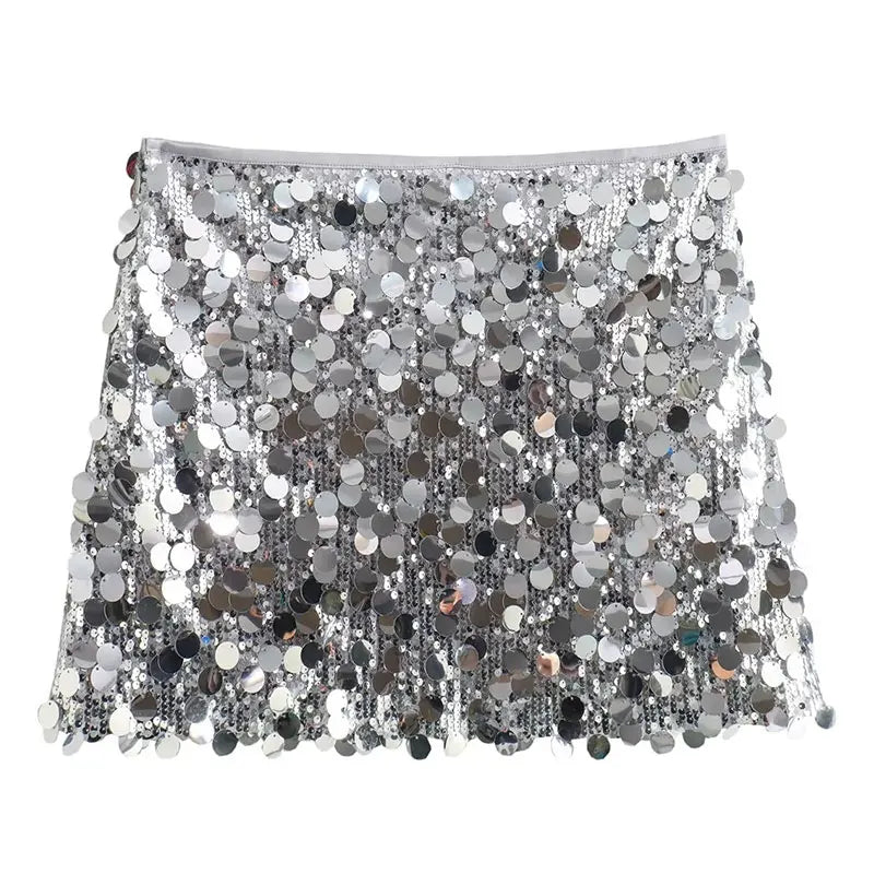 Glam Elegance Minirock Silber Pailletten