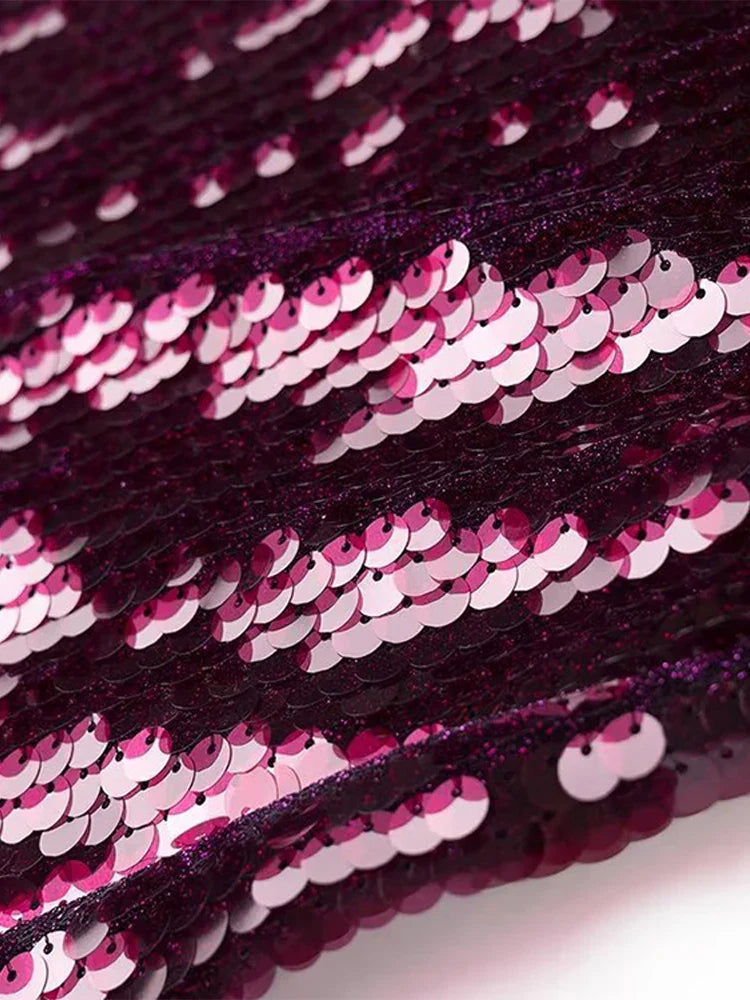 Bordeaux Pailletten Kleid für Gala und Partys
