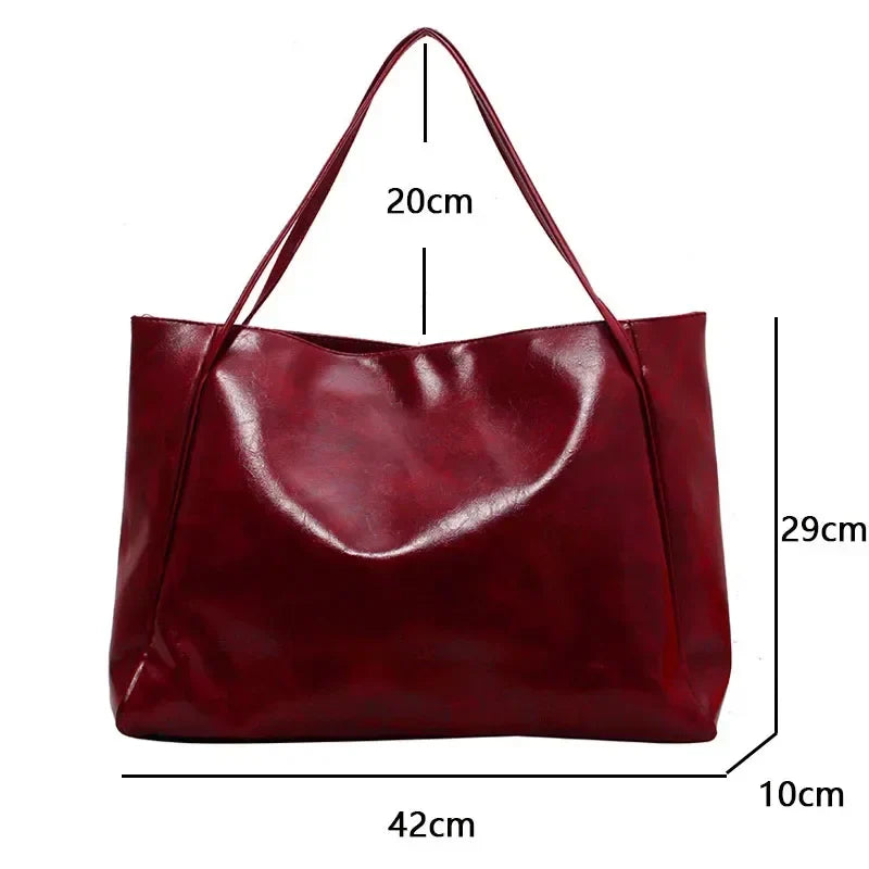 Serenity Luxe Tote in rood – elegante en praktische tas voor vrouwen.