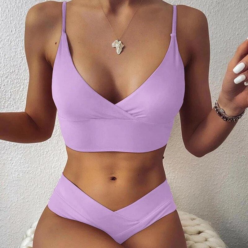 Noémie | High-Waisted Push-Up Bikini met Ruffles