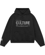 schwarzer hoodie mit rhinestone schrift for the culture