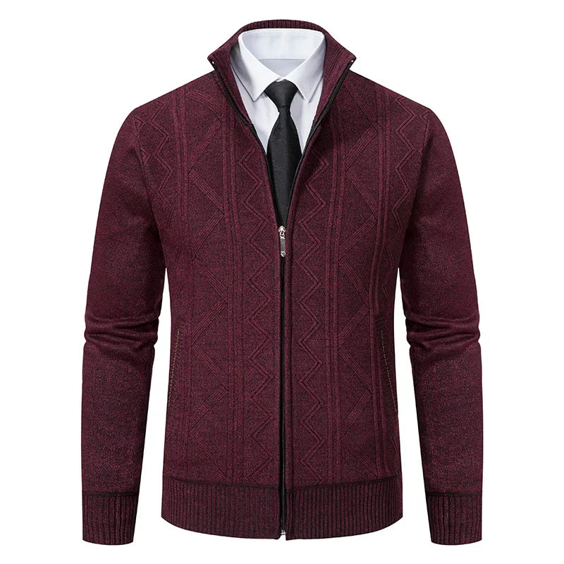 luxe gebreid vest met geometrisch patroon
