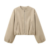 Lunvia Bomberjacke beige, cropped Fit
