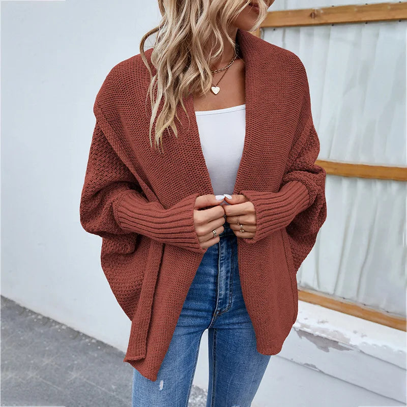 Brauner Cozy Knit Cardigan – lässige Damenstrickmode
