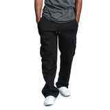 Donkergrijze trendy cargo broek met verstelbare enkels.