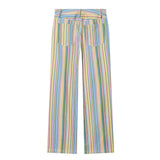 Alizé gestreifte Wide-Leg Hose Damen mit hoher Taille Streetstyle