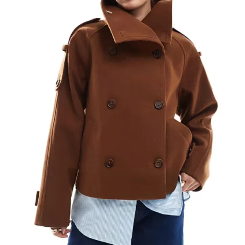 Veloura Kurzjacke Damen in Dunkelbraun