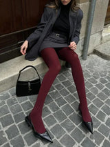 Novella Strumpfhose Bordeaux Herbst-Look