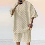 oversized streetwear set met 3D-textuur
