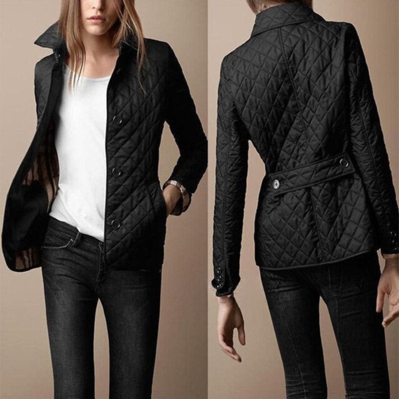 Schwarze Steppjacke für Damen – Quinara Quilted Coat
