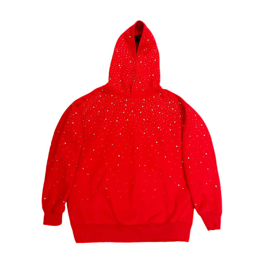 Solayne Sparkle Hoodie Rot mit Strasssteinen Produktfoto