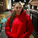 Solayne Sparkle Hoodie rot mit Strasssteinen Nachtaufnahme