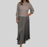 Isabelle | Stylish Midi Dress with Unique Skirt Detail 