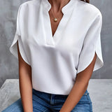 elegante korte mouwen blouse dames
