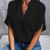 basic elegante blouse korte mouwen
