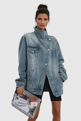 Vivid Twist Denim Jacke mit Oversized-Passform
