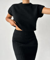 Ribbed Elegance zweiteiliges Set Damen – Rückansicht