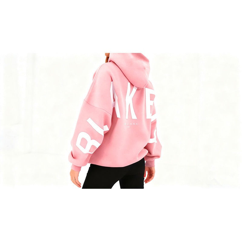 Blayen Oversized Sweatshirt Damen Rosa mit großem Backprint – Talaine