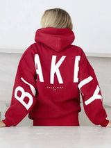 Blayen Oversized Sweatshirt Damen Rot mit großem Backprint – Talaine