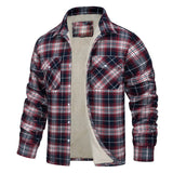 winterjas met fleece voering en ruitpatroon
