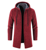 gebreide hoodie met fleece voor mannen

