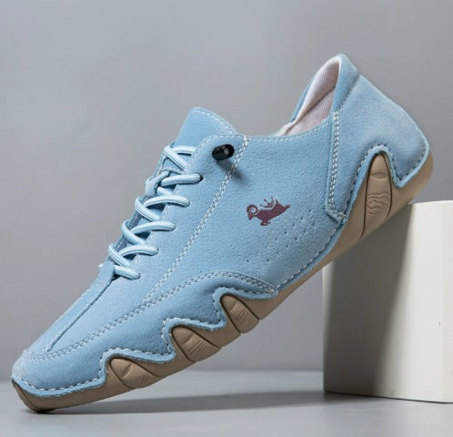 Lichtblauwe sneakers voor heren met comfortabele pasvorm en casual look