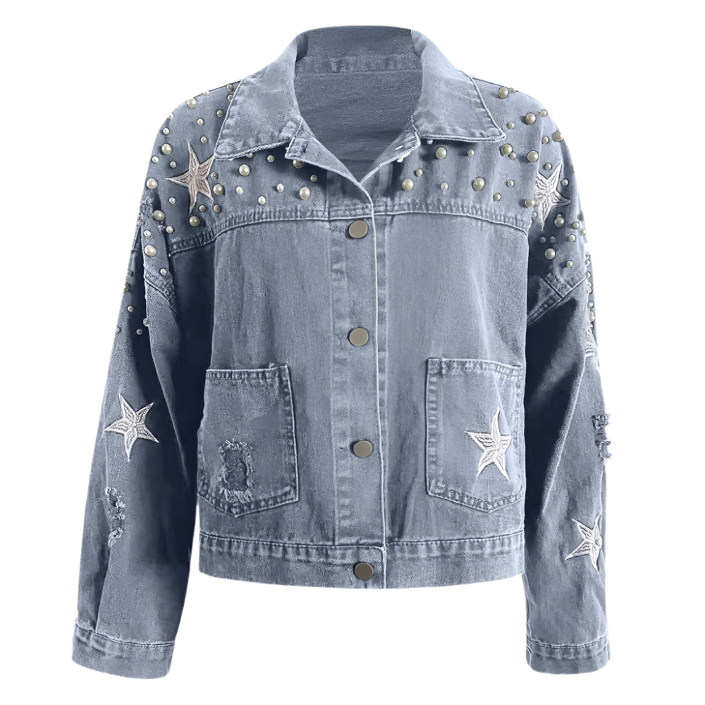 Mette luxe spijkerjasje voor dames in zwart en blauw
