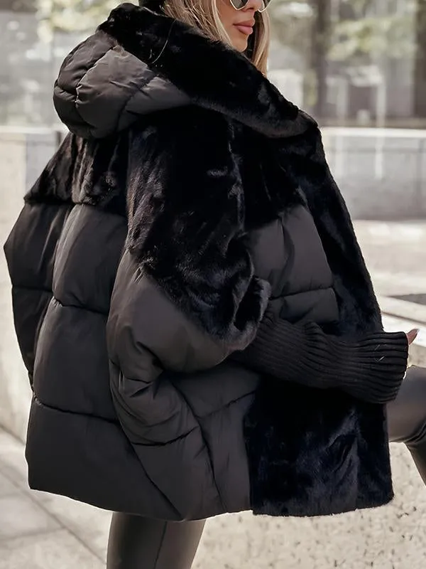 Damen Winterjacke Alvéra in Schwarz mit Kapuze