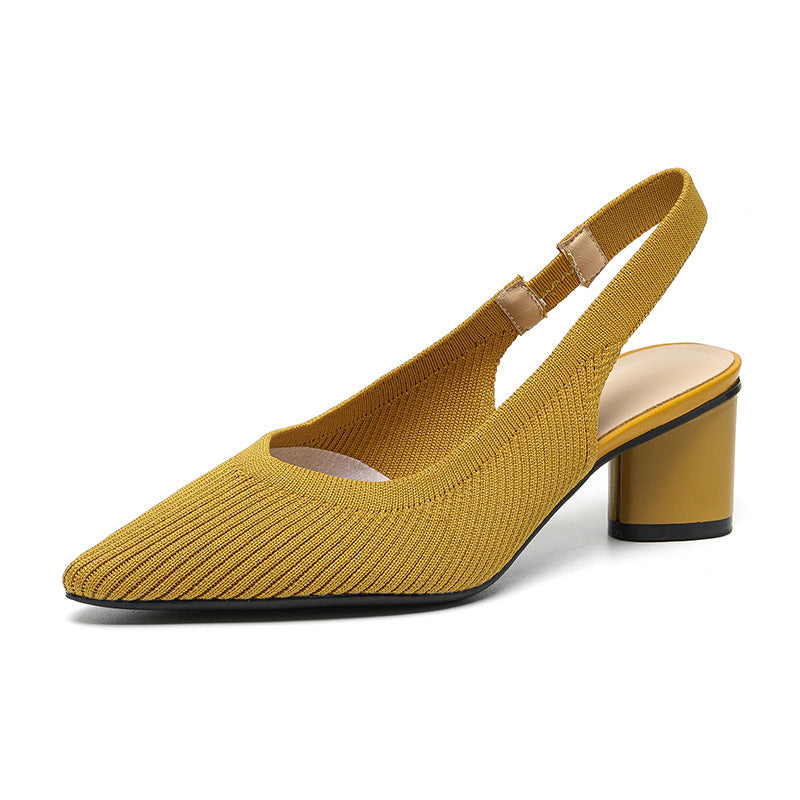 Ursuline | Slingback Hakken met Puntige Neus & Verfijnde Stretchstructuur