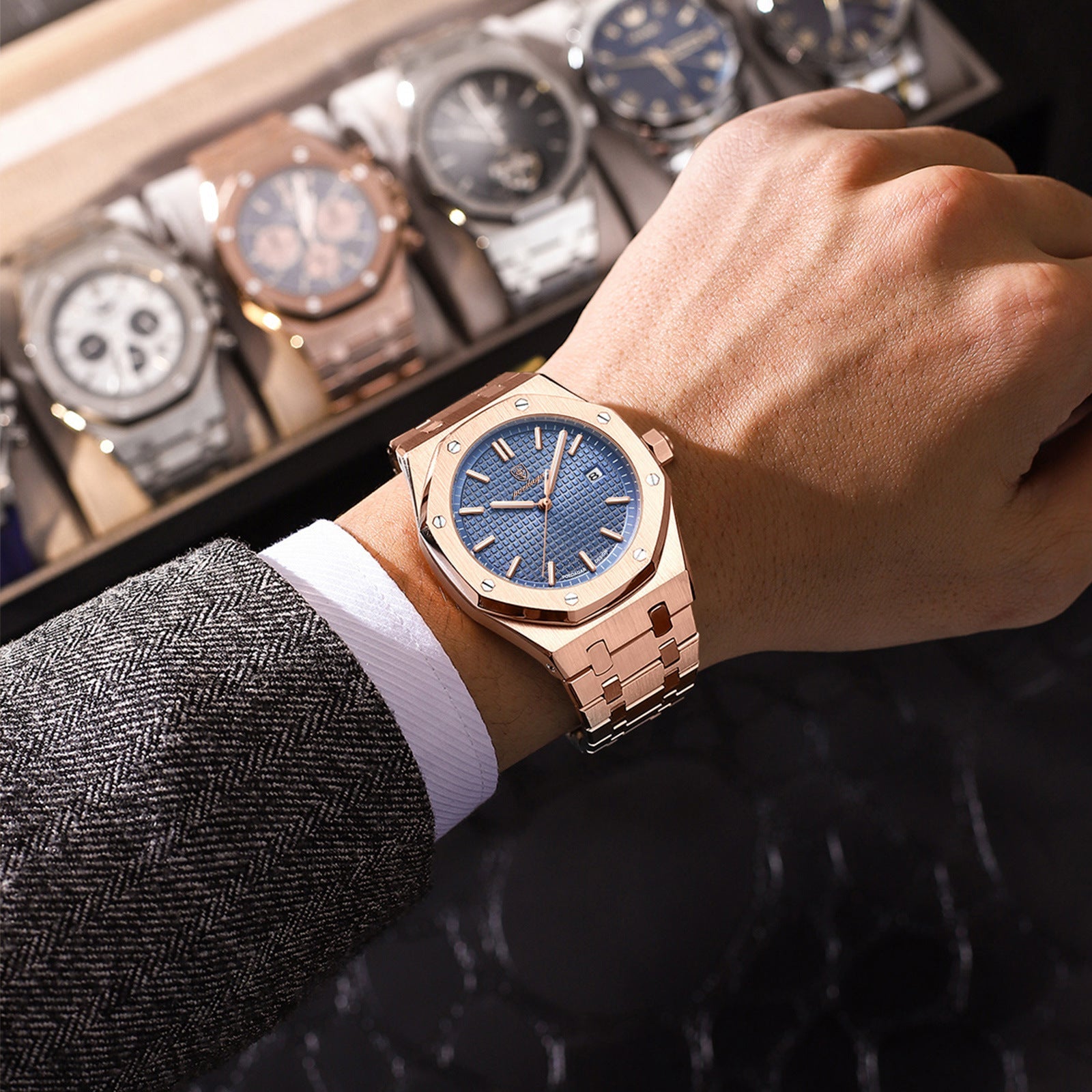 stijlvol herenhorloge quartz waterdicht krasbestendig Maxence
