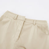 Lavorna | Eleganter Midi-Rock aus Lederimitat mit Schlitz