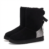 Elodie Sparkle Bow Boots | Winterstiefel aus Wildleder mit Schleifen & Glitzer-Details