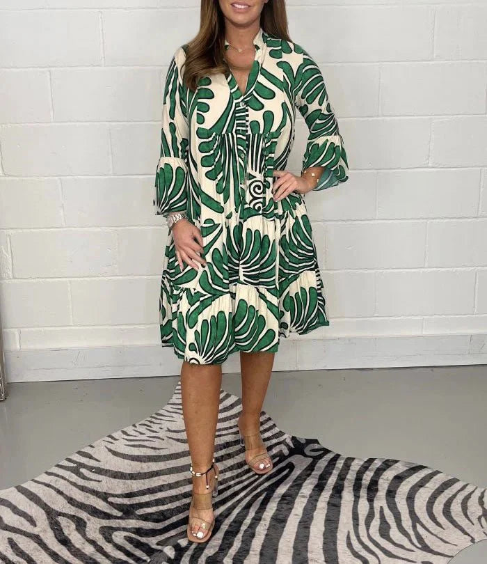 comfortabele damesjurk met levendige print
