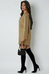 Livia Goldfarbenes Mini Kleid mit Schleife am Rücken