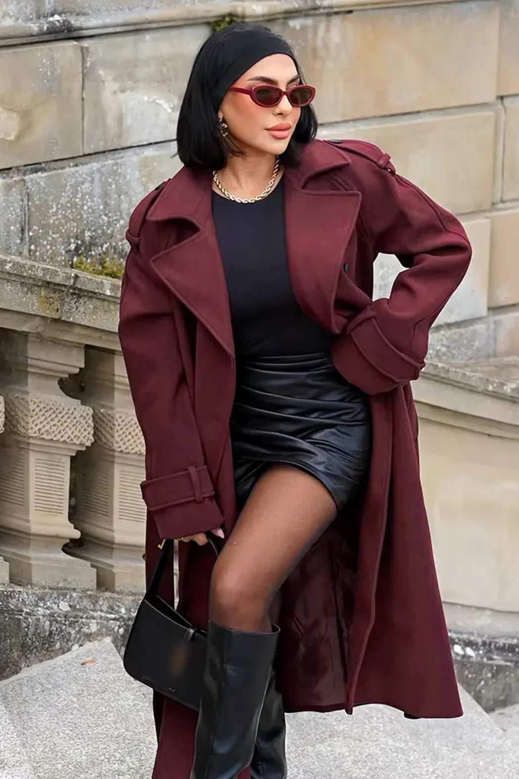Valentina | Elegant Burgundy coat