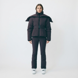 auraya ski jacket aubergine damen mit taillierter passform und abnehmbarer kapuze