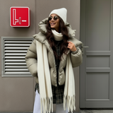 Karevia | Gepolsterte Damenjacke mit Kapuze & Oversized Fit