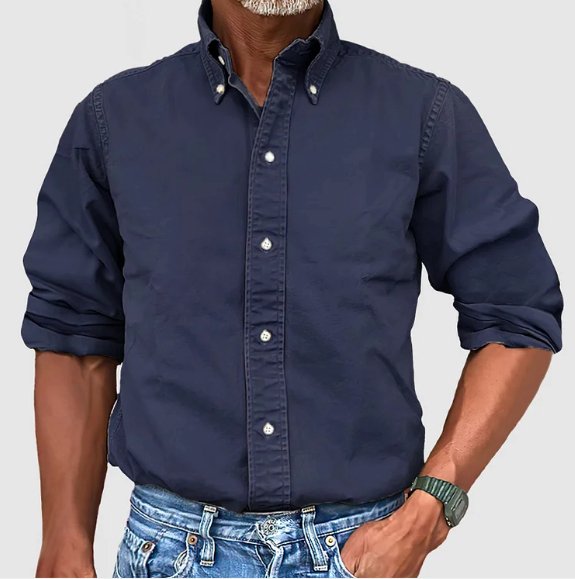 camden heritage heren overhemd navy semi-formeel
