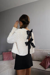 Noëlle Sparkle | Glitzer Cardigan mit Pailletten & Schleifen-Details