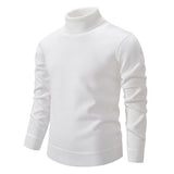 classic wool blend sweater with ribbed collar
