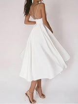 elegante jurk met diepe V-hals voor dames
