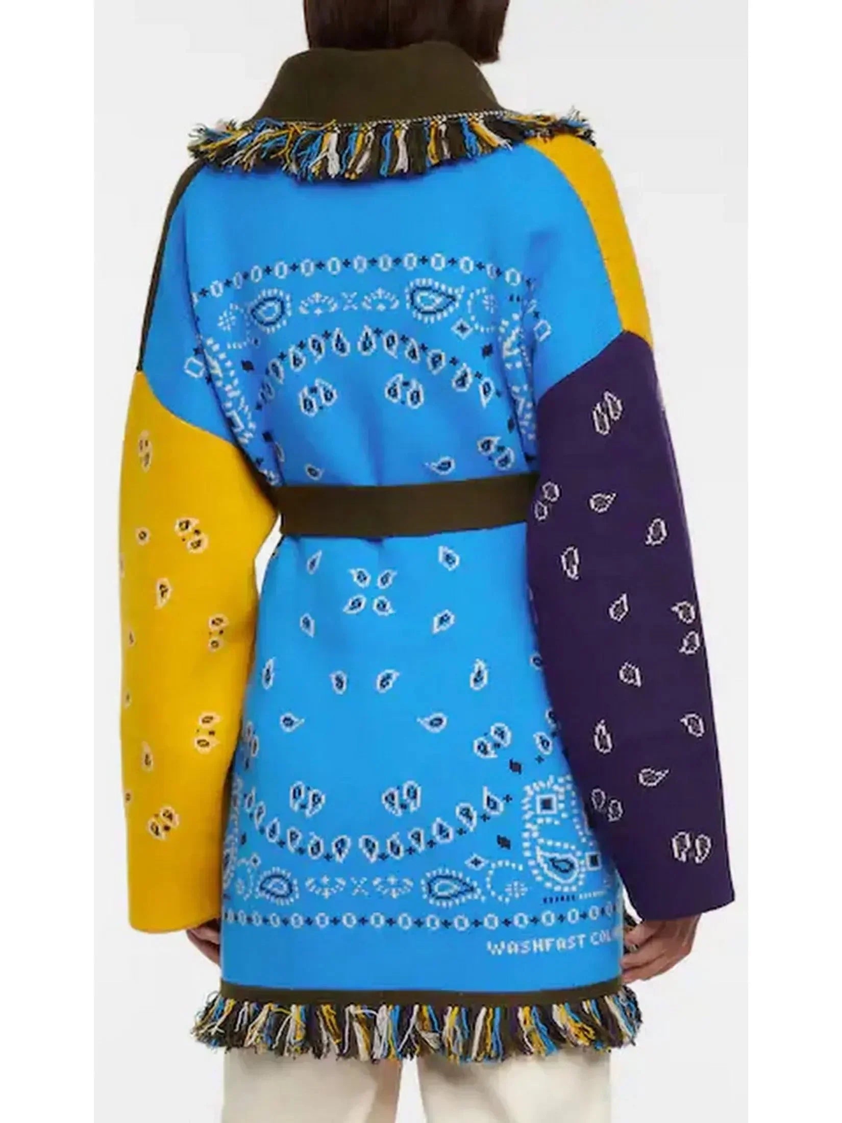 meliora cardigan blau gelb oversized farbig