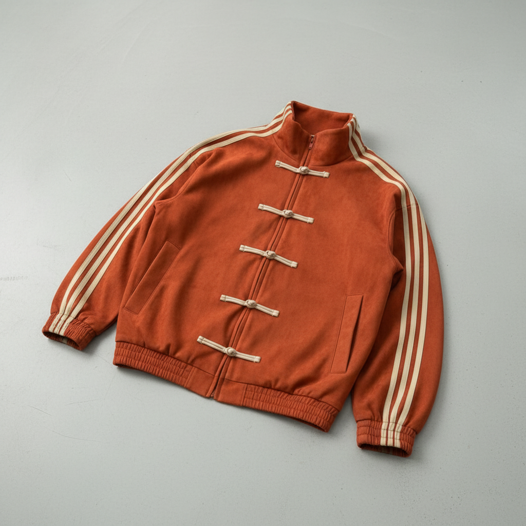 Yúmei Track Jacket | Retro-Sportjacke mit Knopfdetails mit Schlaufen