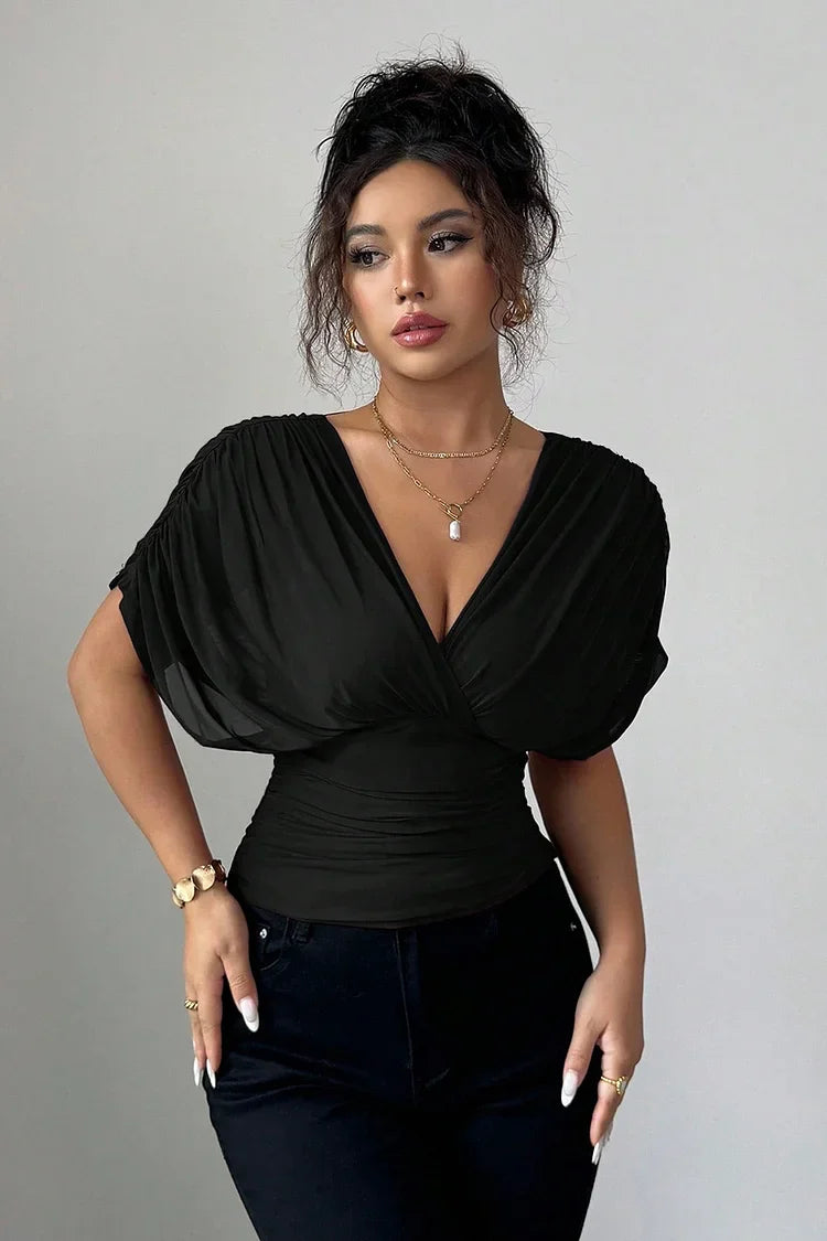 Celestine elegante Bluse mit V-Ausschnitt für Büro und Abend