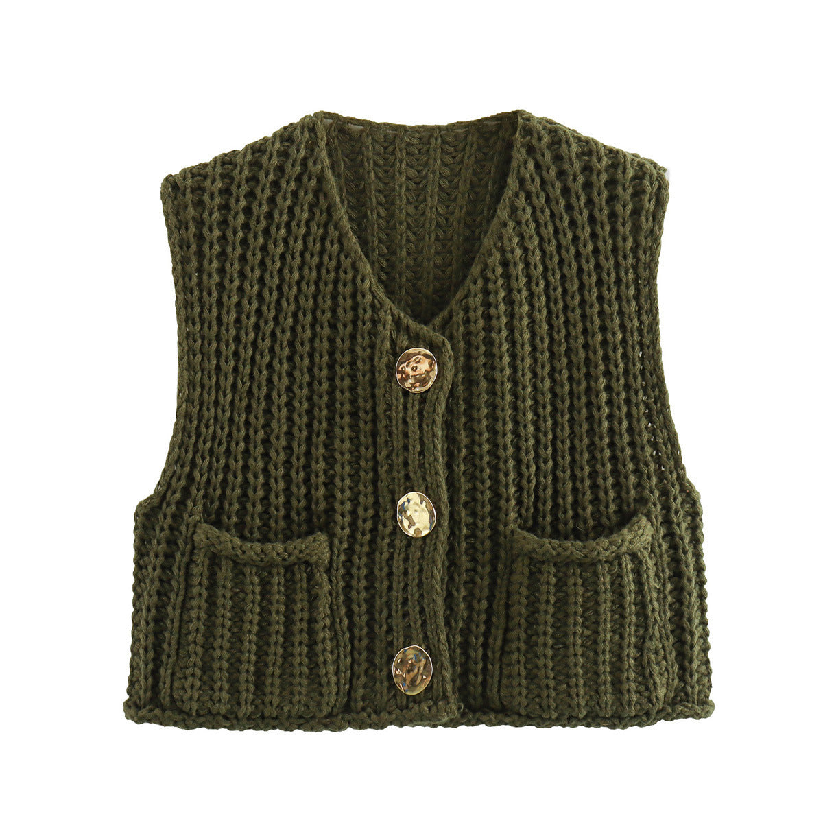KnitCharm Weste über Rollkragenpullover kombiniert