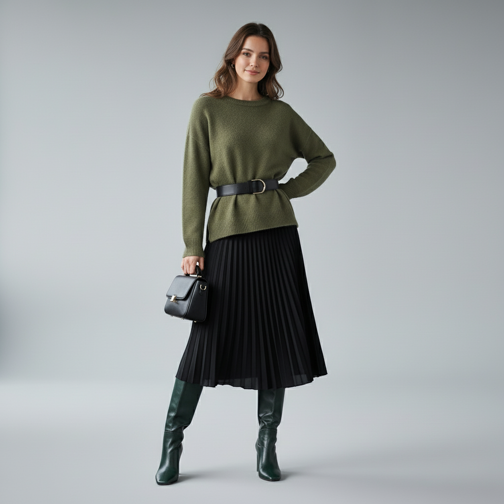 VogueStiletto | Elegante Kniehohe Stiefel mit Absatz & Moderner Silhouette