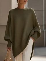 Warmer Grobstrick Pullover Damen oversized mit Rundhals